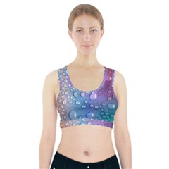 Drop Of Water Rainbow Wet Liquid Sports Bra With Pocket by Wegoenart