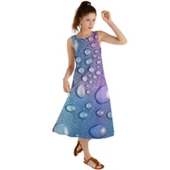 Drop Of Water Rainbow Wet Liquid Summer Maxi Dress