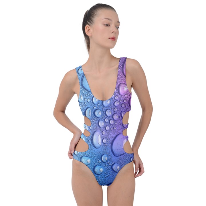 Drop Of Water Rainbow Wet Liquid Side Cut Out Swimsuit