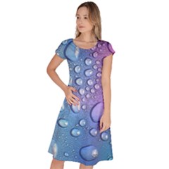 Drop Of Water Rainbow Wet Liquid Classic Short Sleeve Dress