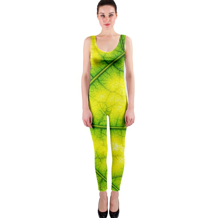 Photosynthesis Leaf Green Structure One Piece Catsuit