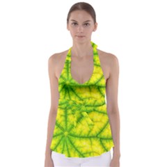 Photosynthesis Leaf Green Structure Babydoll Tankini Top by Wegoenart