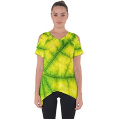 Photosynthesis Leaf Green Structure Cut Out Side Drop Tee by Wegoenart