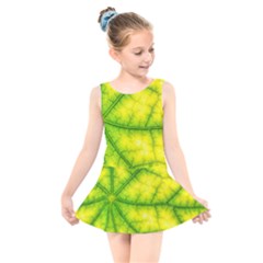 Photosynthesis Leaf Green Structure Kids  Skater Dress Swimsuit