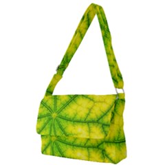 Photosynthesis Leaf Green Structure Full Print Messenger Bag (l) by Wegoenart