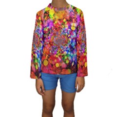 Bokeh Color Light Points Pattern Kids  Long Sleeve Swimwear by Wegoenart