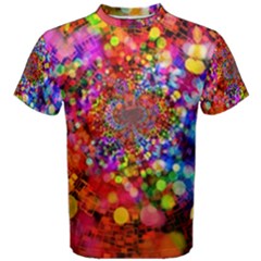 Bokeh Color Light Points Pattern Men s Cotton Tee by Wegoenart