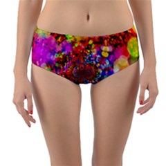 Bokeh Color Light Points Pattern Reversible Mid-waist Bikini Bottoms by Wegoenart