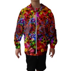 Bokeh Color Light Points Pattern Kids  Hooded Windbreaker by Wegoenart