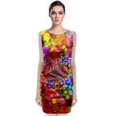 Bokeh Color Light Points Pattern Classic Sleeveless Midi Dress by Wegoenart