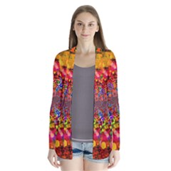 Bokeh Color Light Points Pattern Drape Collar Cardigan by Wegoenart