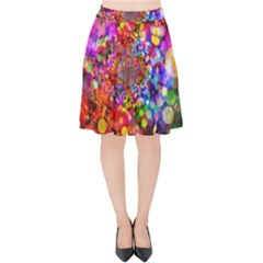 Bokeh Color Light Points Pattern Velvet High Waist Skirt by Wegoenart