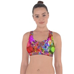 Bokeh Color Light Points Pattern Cross String Back Sports Bra by Wegoenart