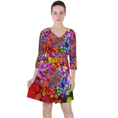 Bokeh Color Light Points Pattern Ruffle Dress by Wegoenart