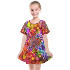 Bokeh Color Light Points Pattern Kids  Smock Dress by Wegoenart