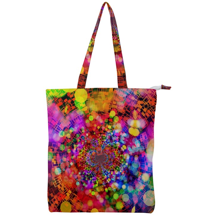 Bokeh Color Light Points Pattern Double Zip Up Tote Bag