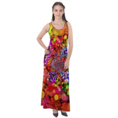 Bokeh Color Light Points Pattern Sleeveless Velour Maxi Dress by Wegoenart