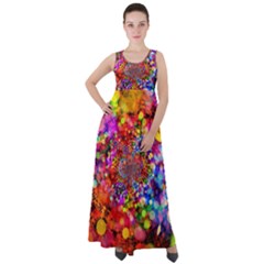 Bokeh Color Light Points Pattern Empire Waist Velour Maxi Dress by Wegoenart