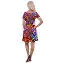 Bokeh Color Light Points Pattern Cap Sleeve Velour Dress  View2