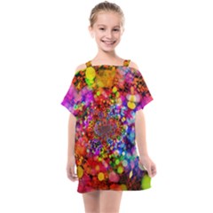 Bokeh Color Light Points Pattern Kids  One Piece Chiffon Dress by Wegoenart