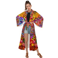 Bokeh Color Light Points Pattern Maxi Kimono by Wegoenart