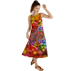 Bokeh Color Light Points Pattern Summer Maxi Dress by Wegoenart