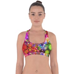 Bokeh Color Light Points Pattern Cross Back Hipster Bikini Top 