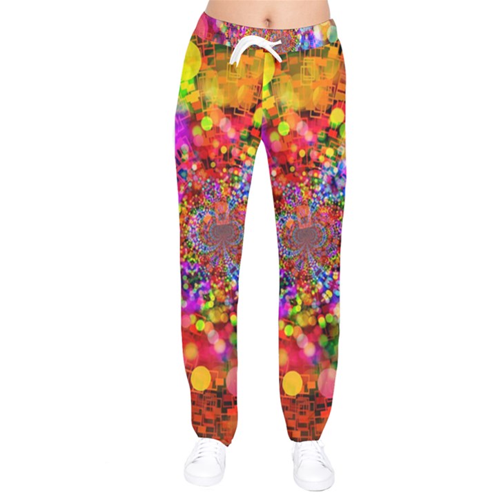 Bokeh Color Light Points Pattern Women velvet Drawstring Pants