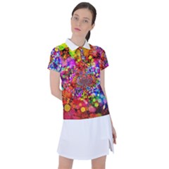 Bokeh Color Light Points Pattern Women s Polo Tee