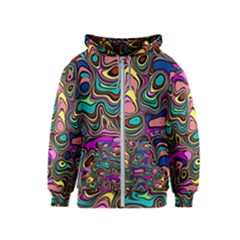 Bending Turn Distort Wave Modern Kids  Zipper Hoodie