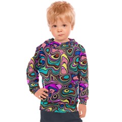 Bending Turn Distort Wave Modern Kids  Hooded Pullover