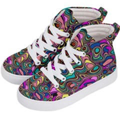 Bending Turn Distort Wave Modern Kids  Hi-top Skate Sneakers by Wegoenart