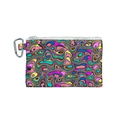 Bending Turn Distort Wave Modern Canvas Cosmetic Bag (small) by Wegoenart