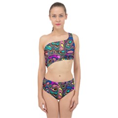 Bending Turn Distort Wave Modern Spliced Up Two Piece Swimsuit by Wegoenart