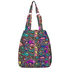 Bending Turn Distort Wave Modern Center Zip Backpack by Wegoenart