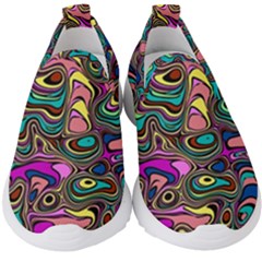 Bending Turn Distort Wave Modern Kids  Slip On Sneakers by Wegoenart