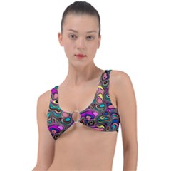 Bending Turn Distort Wave Modern Ring Detail Bikini Top