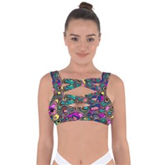 Bending Turn Distort Wave Modern Bandaged Up Bikini Top by Wegoenart