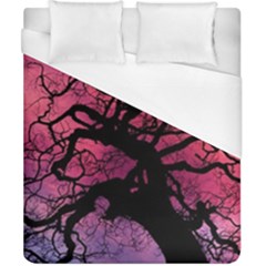 Trees Silhouette Sky Clouds Sunset Duvet Cover (california King Size) by Wegoenart