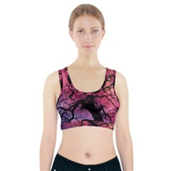 Trees Silhouette Sky Clouds Sunset Sports Bra With Pocket by Wegoenart