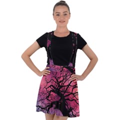 Trees Silhouette Sky Clouds Sunset Velvet Suspender Skater Skirt