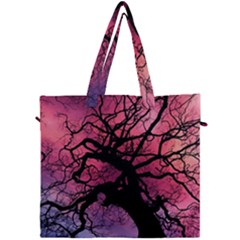 Trees Silhouette Sky Clouds Sunset Canvas Travel Bag by Wegoenart