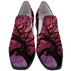 Trees Silhouette Sky Clouds Sunset Women Slip On Heel Loafers