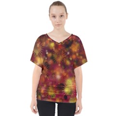 Star Abstract Background Wallpaper V-neck Dolman Drape Top by Wegoenart