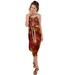 Star Abstract Background Wallpaper Waist Tie Cover Up Chiffon Dress