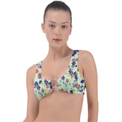 Flowers Ornament Decoration Ring Detail Bikini Top