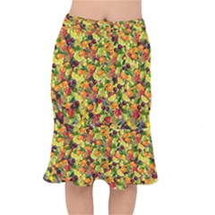 Background Pattern Structure Fruit Short Mermaid Skirt by Wegoenart