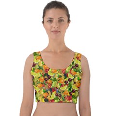 Background Pattern Structure Fruit Velvet Crop Top by Wegoenart