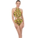 Background Pattern Structure Fruit Halter Side Cut Swimsuit View1