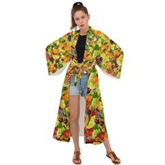 Background Pattern Structure Fruit Maxi Kimono